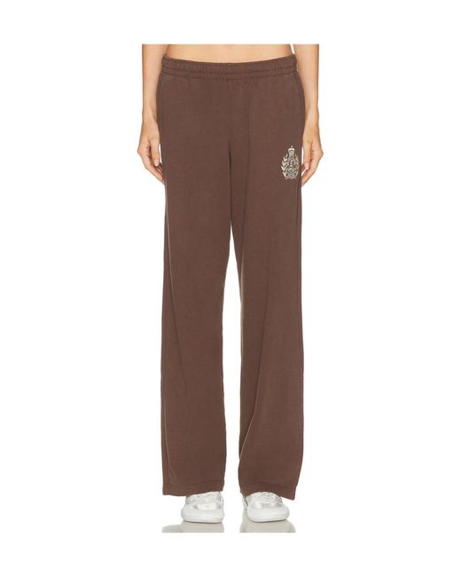 Sporty & Rich Brown Logo Cotton Pants for men