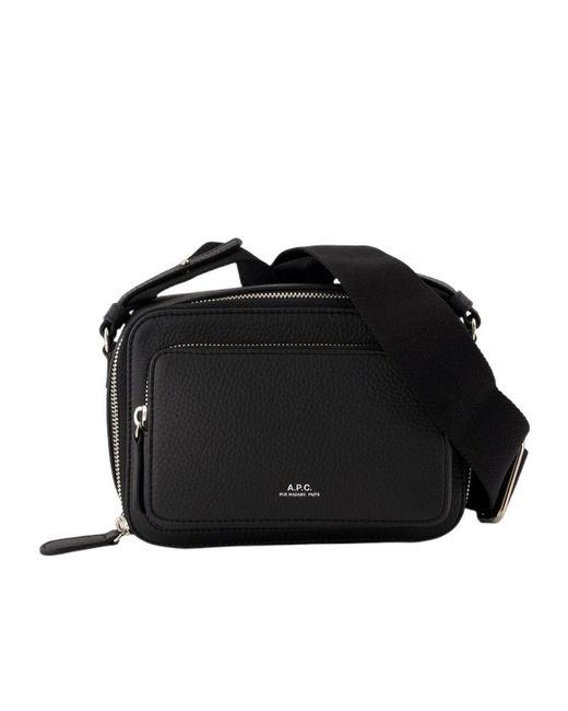 A.P.C. Black Logo Shoulder Bag for men