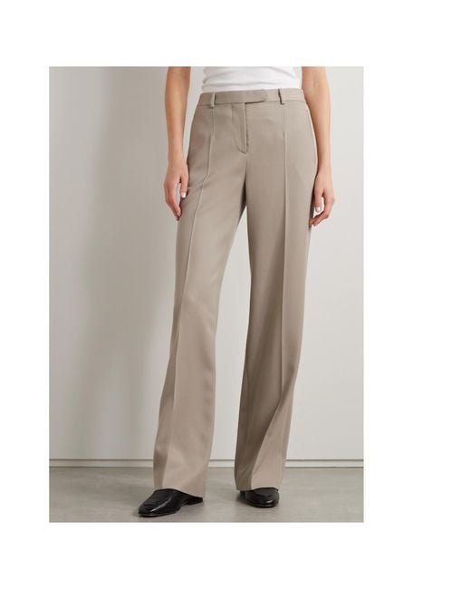 The Row Natural Banew Wool Straight Pants