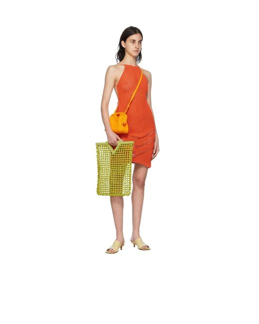 Bottega Veneta Orange Point Woven Crossbody Bag