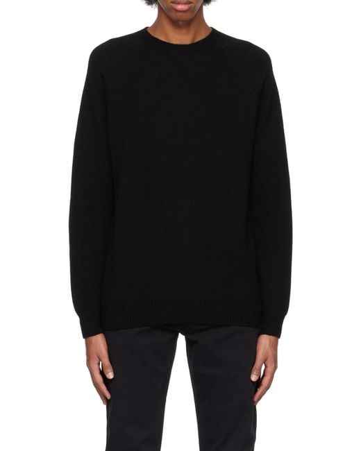 Sunspel Black Crew-Neck Sweater for men