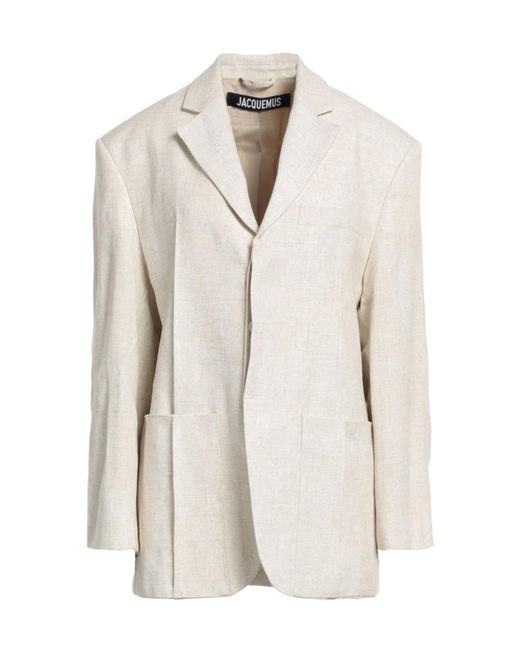 Jacquemus White V-Neck Suit Jacket