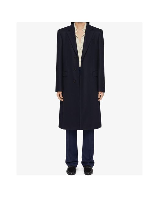 Givenchy Blue Fitted Long Coat for men
