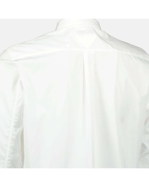 Prada White Long-Sleeved Button-Up Shirt for men
