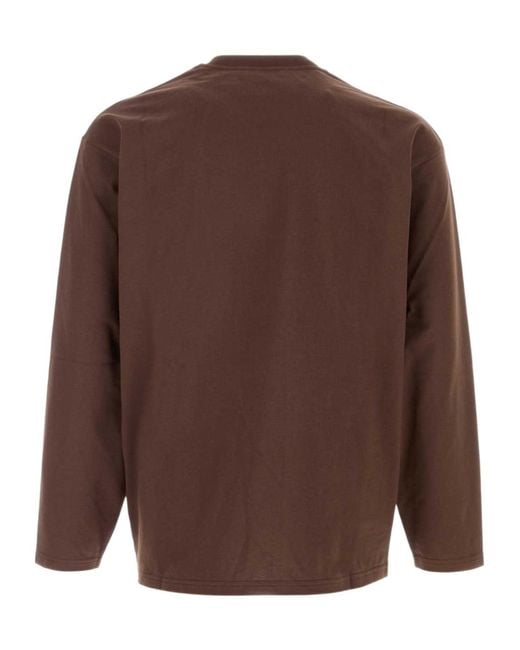 Jil Sander Brown Long-Sleeve Crew-Neck T-Shirt for men