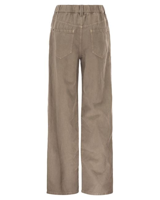 Brunello Cucinelli Brown Contemporary Garment-Dyed Trousers