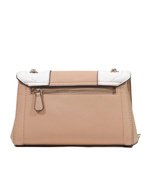 Guess White Noelle Saffiano Mini Crossbody