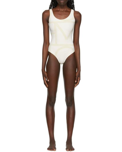 Totême White Totême Sleeveless Crewneck Swimsuit