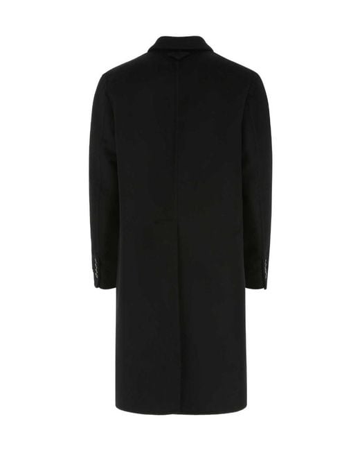 Prada Black Single Breasted Long Sleeved Coat for men