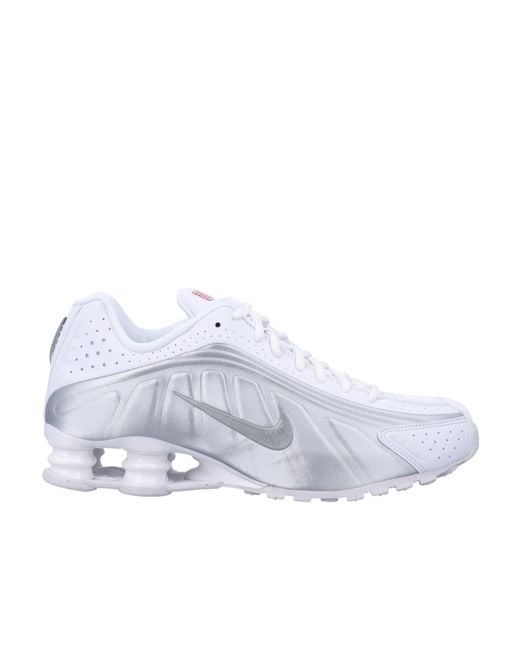 Nike White Shox R4 Lace-Up Sneakers for men
