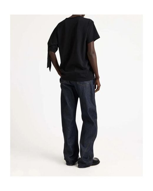 J.W. Anderson Black Jw Anderson Knotted Sleeve T-Shirt