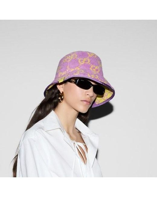 Gucci Pink Gg Jacquard Fisherman Hat