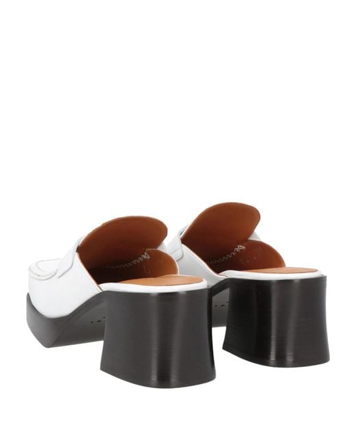 Marni White Pebbled-Leather Mules
