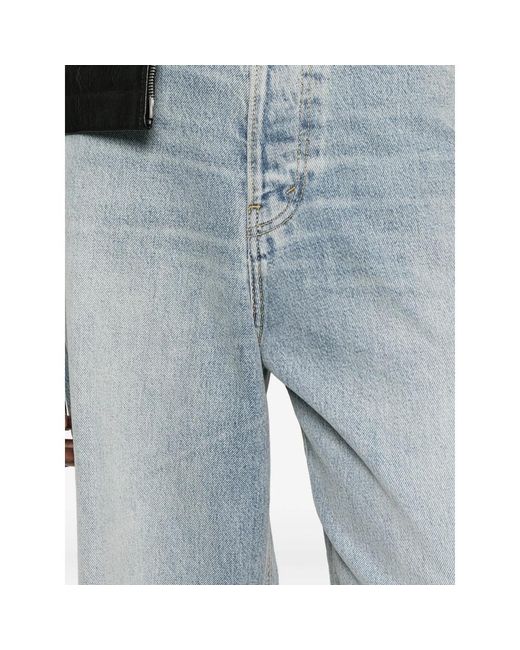 Haikure Blue Denim Trousers With Belt Loops for men