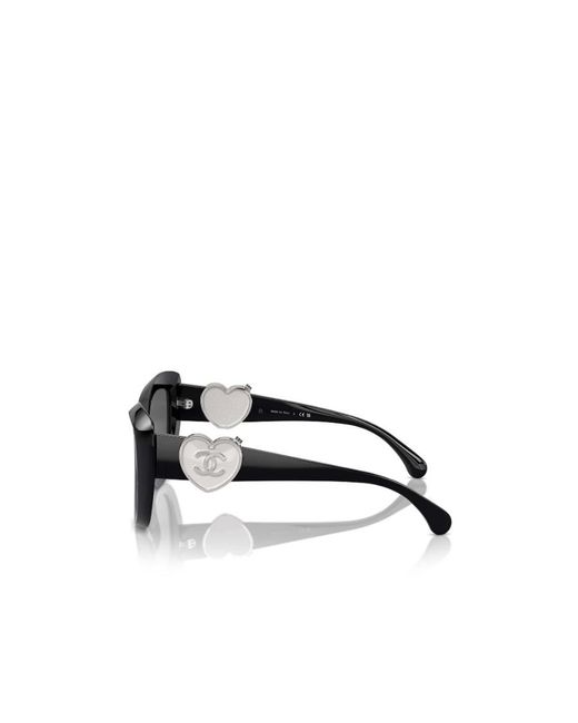 Chanel Black Geometric Frame Sunglasses