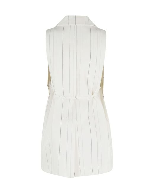 Semicouture White Pinstripe Buttoned Waistcoat