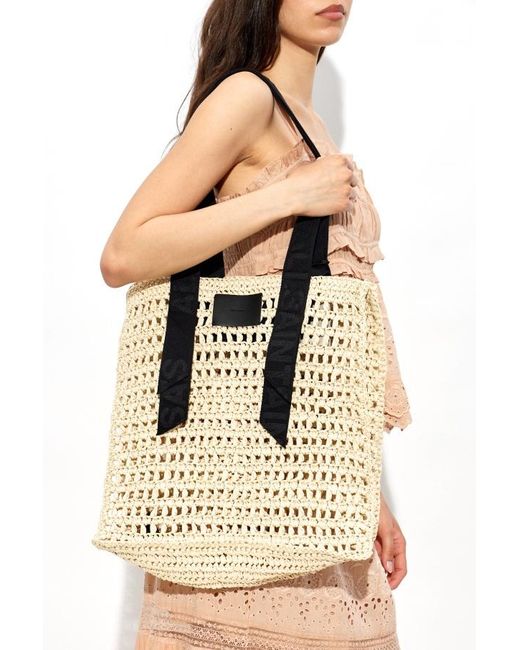 AllSaints Natural Lullah Open Weave Tote Bag