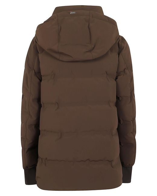 Herno Brown Logo Down Jacket