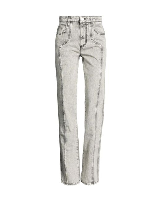 Isabel Marant Gray Straight-Leg Jeans