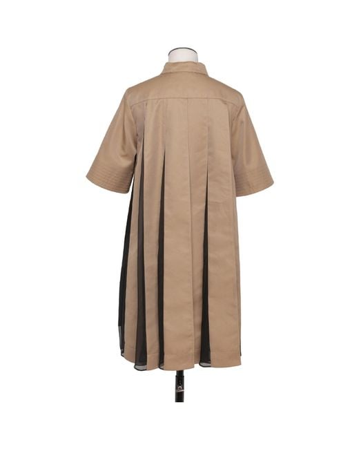 Sacai Black Panelled Pleated Minidress