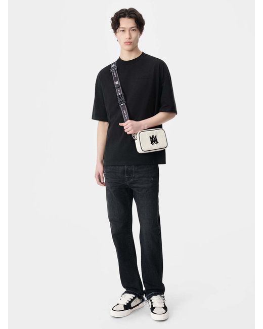 Amiri Black Logo Embroidered Oversized T-Shirt for men