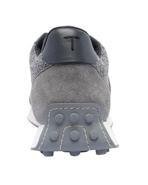 Tod's Gray Logo Embroidered Panelled Sneakers for men