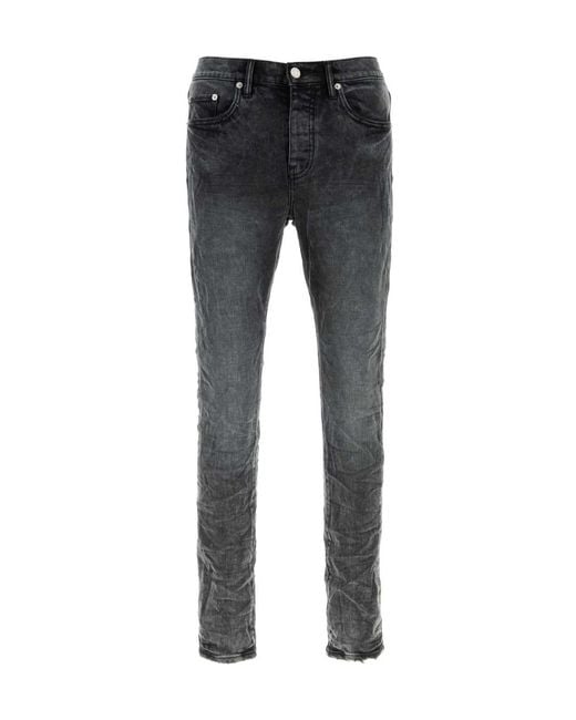 Purple Brand Gray Vintage Wash Stretch Jeans for men