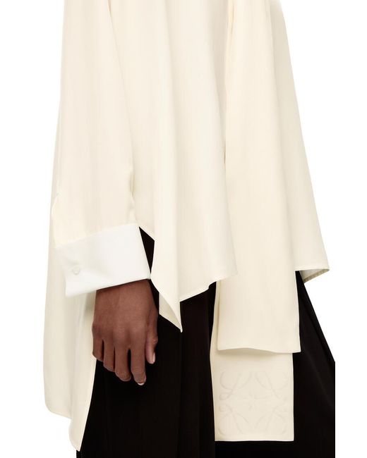 Loewe White Anagram Lavaliere Blouse