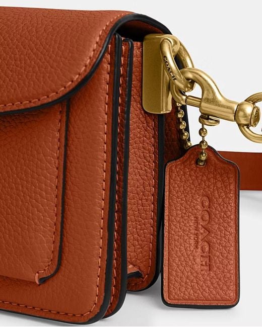 COACH Brown Tabby 20 Logo Plaque Shoulder Bag
