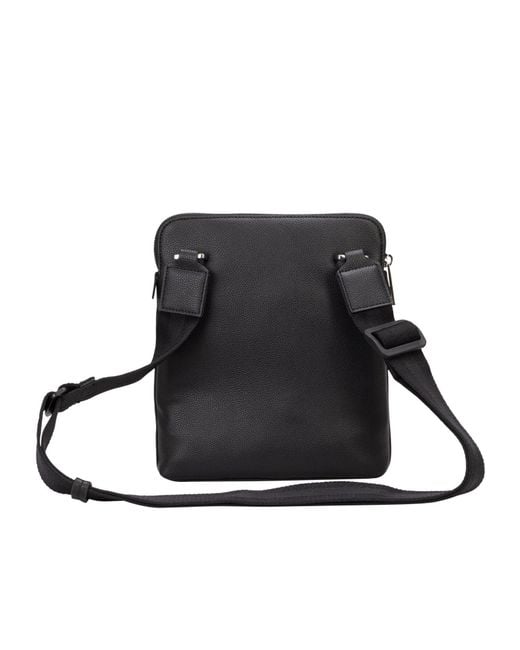 Boss Black Grainedleather Vertical Crossbody Bag for men