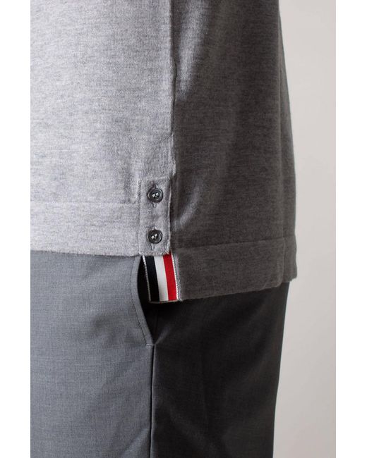 Thom Browne Gray 4-Bar Knitted Cardigan for men