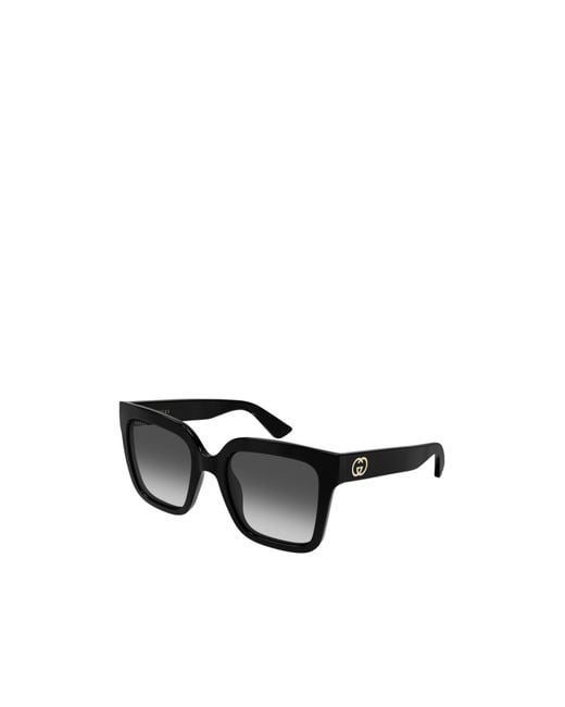 Gucci Black Emblem Rectangular Sunglasses