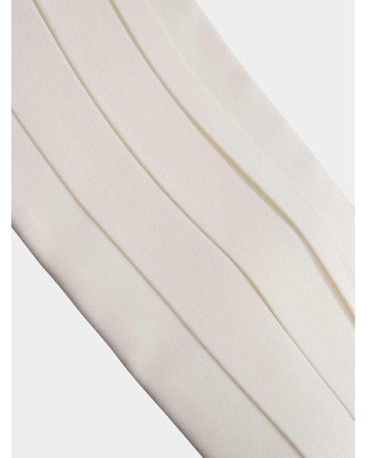Stella McCartney White Pleat Detailed Satin Belt