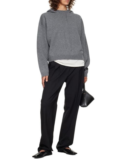 Loulou de Saison Gray Sarla Lds Knitted Hoodie