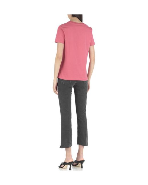 Moschino Pink Logo-Print Organic-Cotton T-Shirt