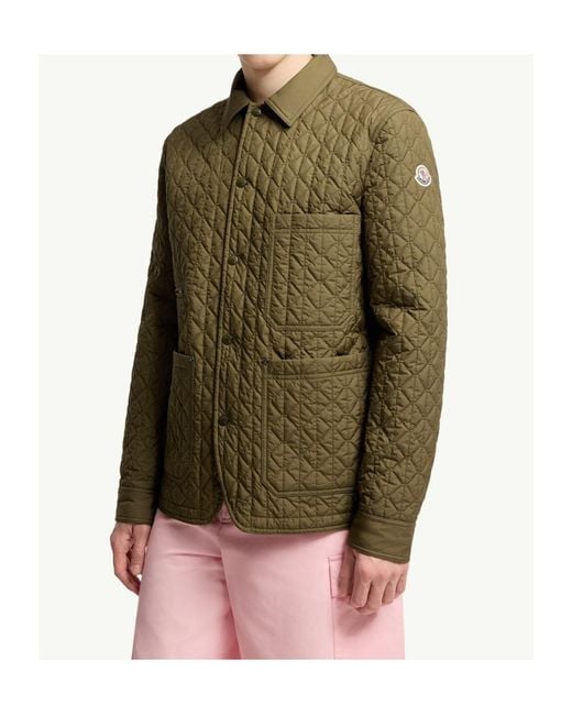 Moncler Green Theoline Diamond-Quilted Padded Mid-Length Jacket for men