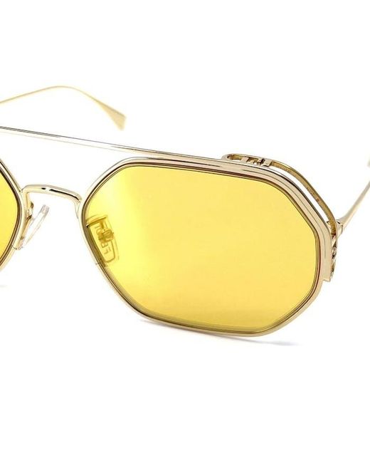 Fendi Metallic Eyewear Geometric Frame Sunglasses