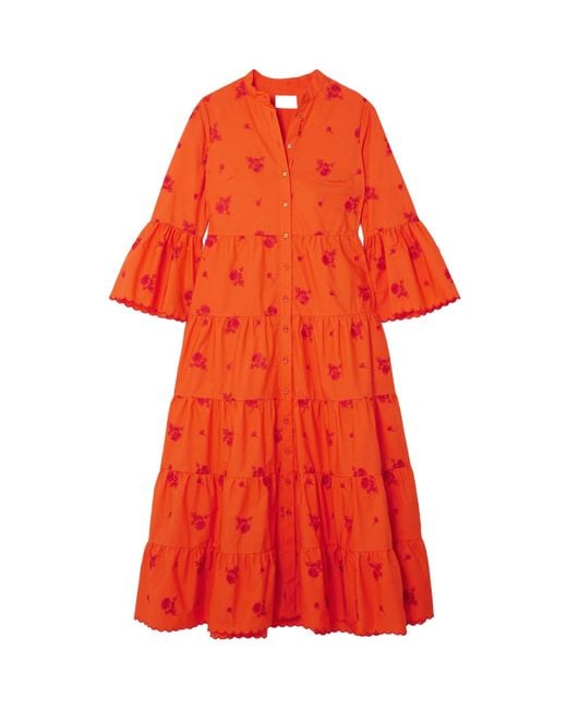 Erdem Red Laminated Dress