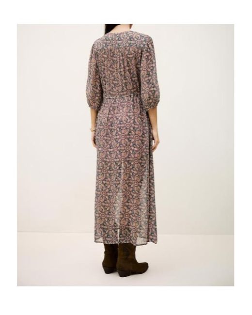 Ba&sh Multicolor Printed V-Neck Midi Dress