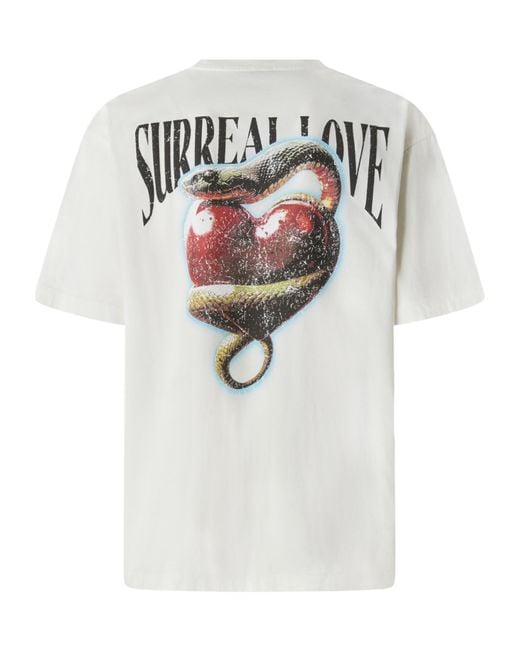 Pinko White Heart Printed Crewneck T-Shirt