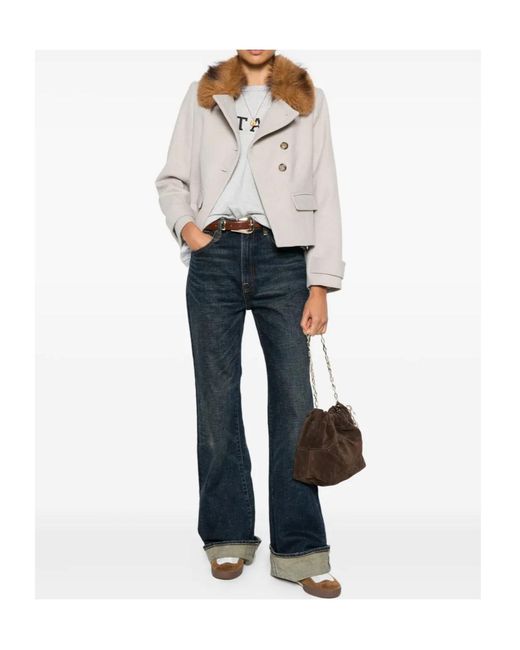 Ba&sh Natural Terry Button-Fastening Coat