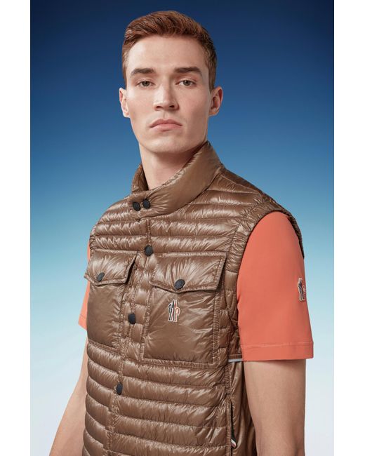 Moncler Brown Ollon Down Gilet for men