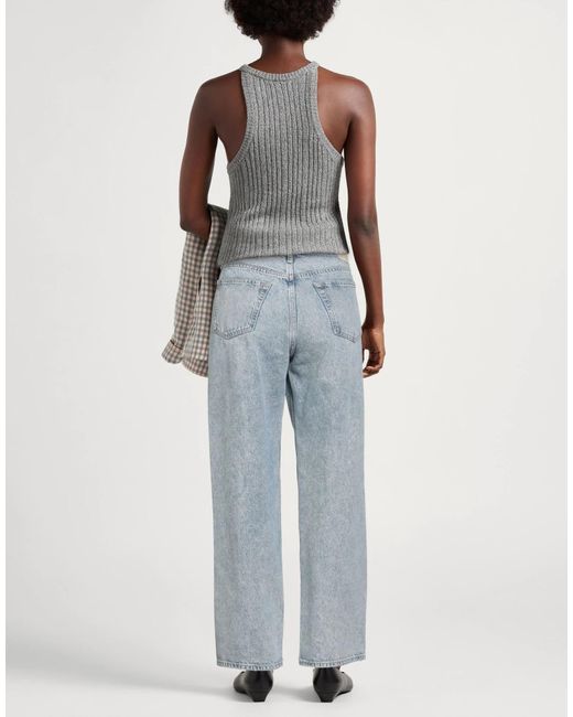 Rag & Bone Blue Plain Colour Wide-Leg Jeans