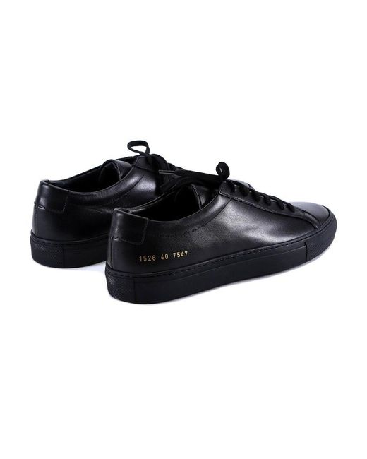 Common Projects Black Achilles Leather Low-Top Sneakers for men