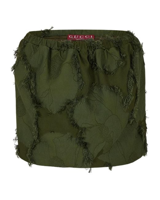 Gucci Green Fil Coupe Mini Skirt