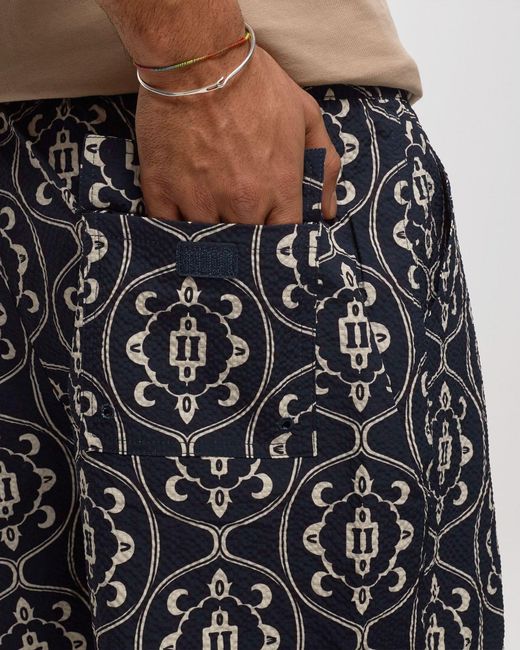 Les Deux Black Pattern Printed Swimming Trunks for men