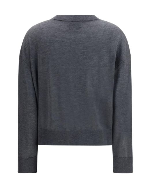Loulou de Saison Black Kita Fine Crewneck Cardigan