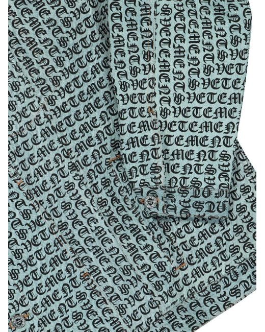 Vetements Blue Monogram-Print Jacket