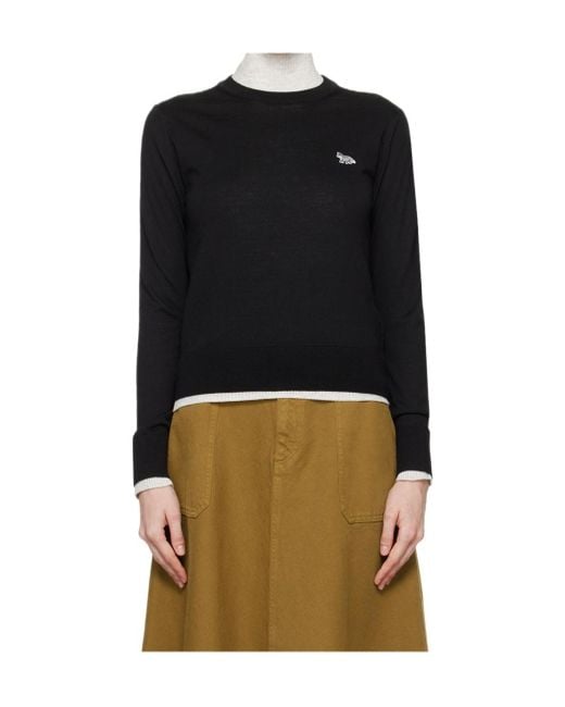 Maison Kitsuné Black Maison Kitsuné Baby Fox Patch Jumper