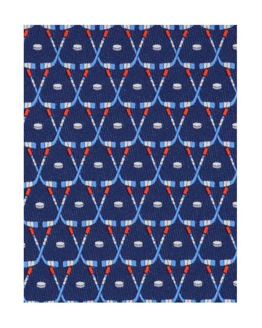 Ferragamo Blue Ferragamo Logo Detailed Printed Tie for men